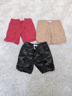 Denim and Co Twill Shorts - Red, Khaki and Camo Green - 3T